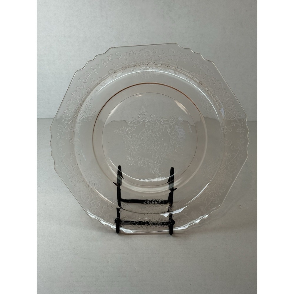 Hazel Atlas Florentine Poppy Pink 10" Dinner Plate Depression Glass